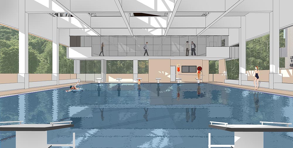 rendering of the indoor swimming pool